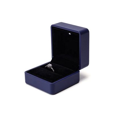 Купить Custom Logo Dark Blue Hanhong Leather LED Jewelry Box с световым и шелковым экраном online manufacture