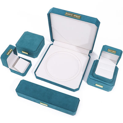 Восьмиугольная бархатная ювелирная коробка настраиваемая ювелирная коробка в зелёном цвете с золотым пятном