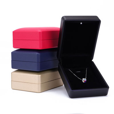 Hanhong Custom Ring Box с легким 6,5*6,5*4,5 см Размер Черная кожа и бархатный материал