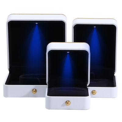 Коробка для ювелирных изделий на заказ, упаковка золотая, пластиковая ювелирная коробка с светодиодным освещением