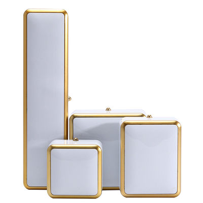 Коробка для ювелирных изделий на заказ, упаковка золотая, пластиковая ювелирная коробка с светодиодным освещением