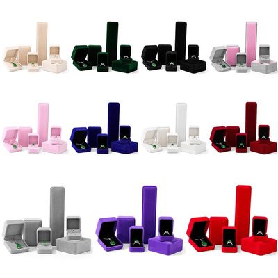 OEM ODM высококлассный бархатный ювелирный коробка роскошный настраиваемый логотип Красный бархатный ювелирный коробка