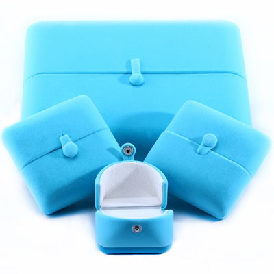 Sky Blue Velvet Hanhong Custom Logo Jewelry Packaging Box for Bracelet Earrings Gift (Небесно-синий бархатный Ханхонг) Коробка для упаковки ювелирных изделий для браслетов