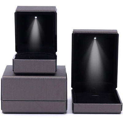Hanhong Custom Logo LED Light Jewelry Packaging Box в сером цвете для браслета Ожерелье и кольцо