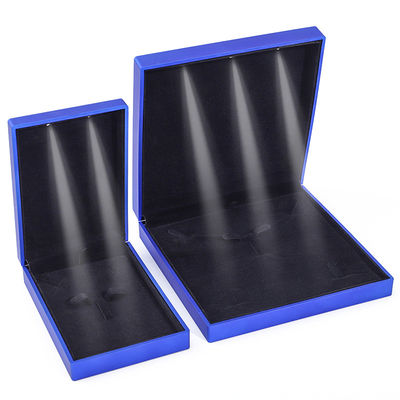 Custom Logo Blue LED Jewelry Box for Necklace Bracelet and Earrings (Классный логотип Синий светодиодный ювелирный ящик для браслета и серьги)