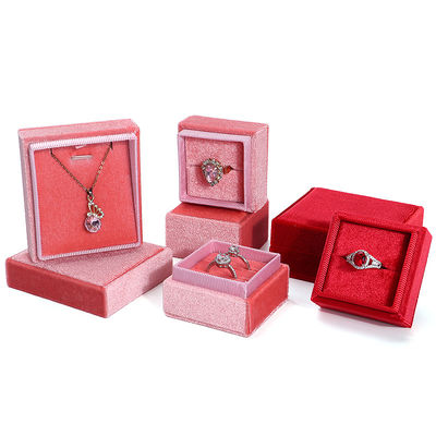 Логотип клиента Hanhong Velvet Jewelry Display Подарочная коробка для индивидуальных помолвок
