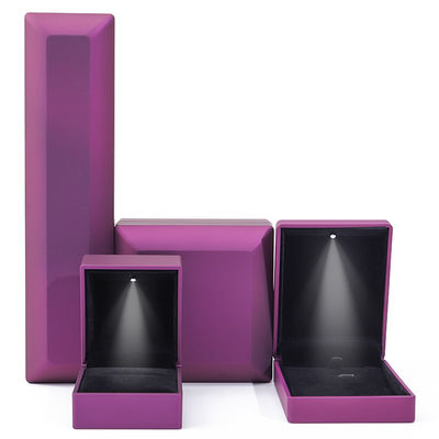Custom Logo Rectangle Purple LED Jewelry Box для розничной продажи в прямоугольной форме