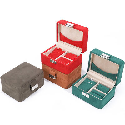 Ручной работы Custom Logo Velvet Jewelry Box для путешествий Ожерелье и кольцо для хранения