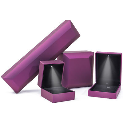 Custom Logo Rectangle Purple LED Jewelry Box для розничной продажи в прямоугольной форме
