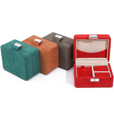 Ручной работы Custom Logo Velvet Jewelry Box для путешествий Ожерелье и кольцо для хранения