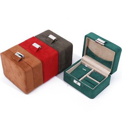 Ручной работы Custom Logo Velvet Jewelry Box для путешествий Ожерелье и кольцо для хранения