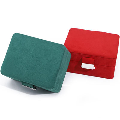 Ручной работы Custom Logo Velvet Jewelry Box для путешествий Ожерелье и кольцо для хранения