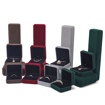 Hanhong Embossed Luxury LED Velvet Brown Jewelry Packaging Box Custom Ring Box with Light (Ханхунг Эмбосированный роскошный светодиодный бархатный коричневый ювелирный упаковочный ящик)