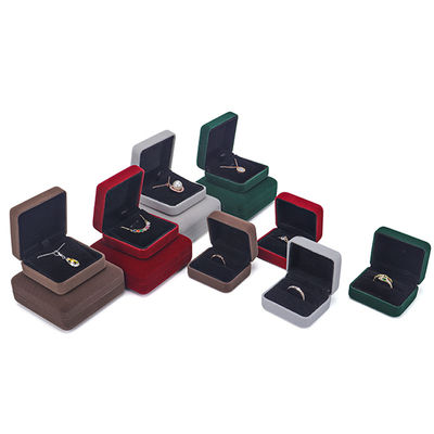 Hanhong Embossed Luxury LED Velvet Brown Jewelry Packaging Box Custom Ring Box with Light (Ханхунг Эмбосированный роскошный светодиодный бархатный коричневый ювелирный упаковочный ящик)