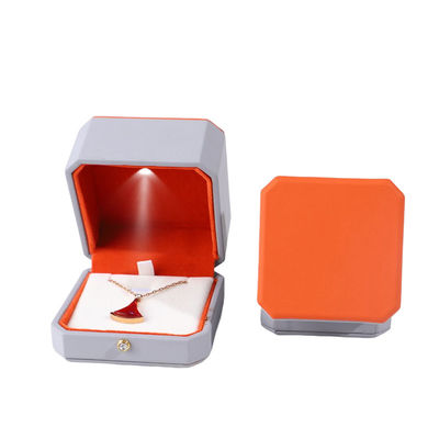 Роскошный ювелирный пакет Hanhong Custom Gray Leather Box для колец и подвесок