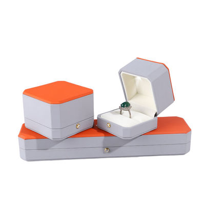 Роскошный ювелирный пакет Hanhong Custom Gray Leather Box для колец и подвесок