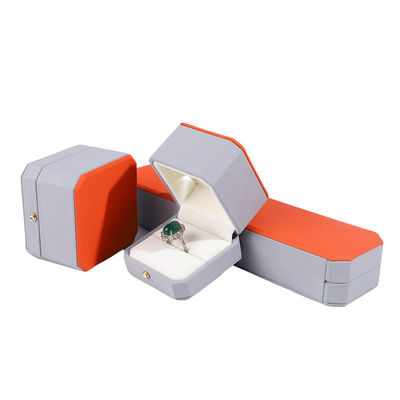 Роскошный ювелирный пакет Hanhong Custom Gray Leather Box для колец и подвесок