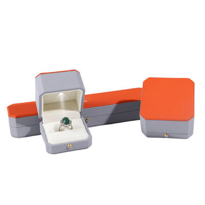 Роскошный ювелирный пакет Hanhong Custom Gray Leather Box для колец и подвесок