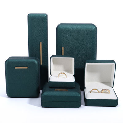 Hanhong Green PU Leather Velvet Jewelry Box для индивидуального логотипа и роскошной упаковки
