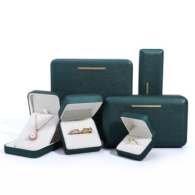 Hanhong Green PU Leather Velvet Jewelry Box для индивидуального логотипа и роскошной упаковки