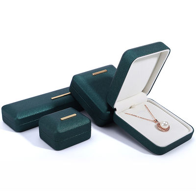 Hanhong Green PU Leather Velvet Jewelry Box для индивидуального логотипа и роскошной упаковки