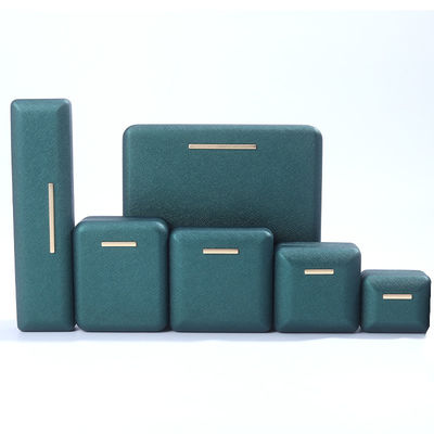 Hanhong Green PU Leather Velvet Jewelry Box для индивидуального логотипа и роскошной упаковки