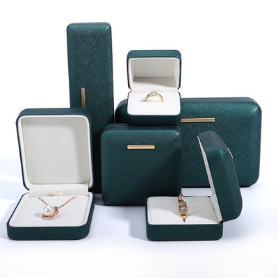Hanhong Green PU Leather Velvet Jewelry Box для индивидуального логотипа и роскошной упаковки