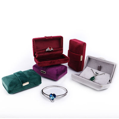Вельвет Hanhong Custom Logo Luxury Green Jewelry Box for Earrings Браслет Ожерелье Кольцо Кольцо