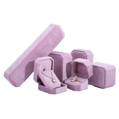 Коробка для ювелирных изделий с бархатным логотипом для Hanhong Pink Necklace Bracelet Ring Packaging