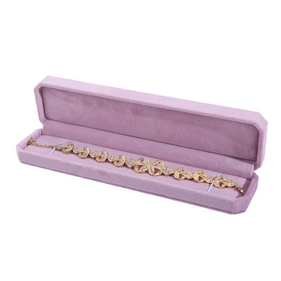 Коробка для ювелирных изделий с бархатным логотипом для Hanhong Pink Necklace Bracelet Ring Packaging