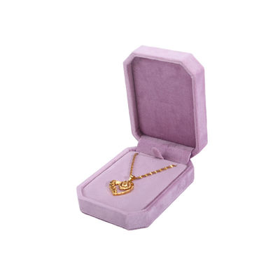 Коробка для ювелирных изделий с бархатным логотипом для Hanhong Pink Necklace Bracelet Ring Packaging