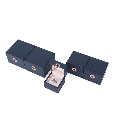 Голубая четырехлистная клевер Luxury PU Leather Jewelry Box с пользовательским логотипом и горячей штампочкой
