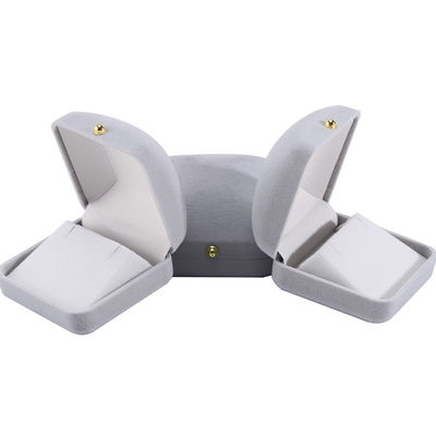 Hanhong Gray Velvet Rectangle Jewelry Box for Bracelet Earrings Necklace Ring Custom (Ханхунг Серое бархатное прямоугольное ювелирное ящик для браслетов серьги ожерелье кольцо на заказ)
