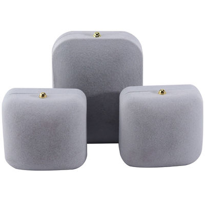 Hanhong Gray Velvet Rectangle Jewelry Box for Bracelet Earrings Necklace Ring Custom (Ханхунг Серое бархатное прямоугольное ювелирное ящик для браслетов серьги ожерелье кольцо на заказ)