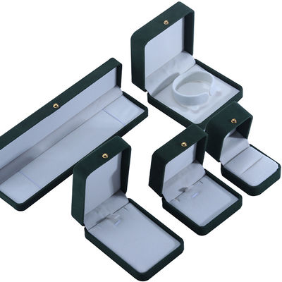 Настройка логотипа Зелёный бархатный ювелирный коробка упаковки для ожерелья браслет сережки кольцо
