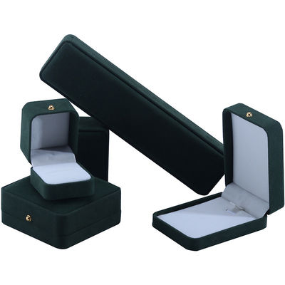 Настройка логотипа Зелёный бархатный ювелирный коробка упаковки для ожерелья браслет сережки кольцо