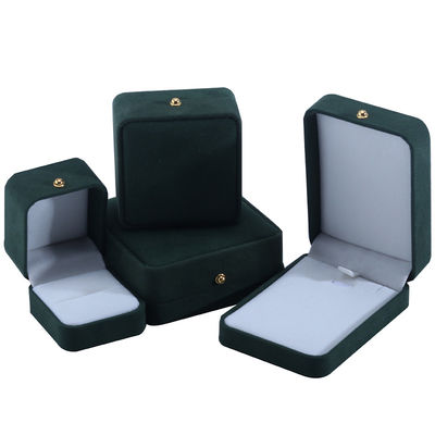 Настройка логотипа Зелёный бархатный ювелирный коробка упаковки для ожерелья браслет сережки кольцо