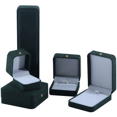 Настройка логотипа Зелёный бархатный ювелирный коробка упаковки для ожерелья браслет сережки кольцо