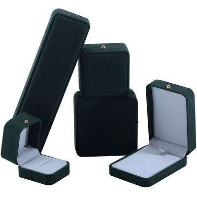 Настройка логотипа Зелёный бархатный ювелирный коробка упаковки для ожерелья браслет сережки кольцо