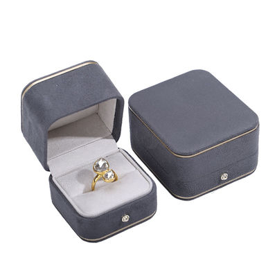 Горячее штампование логотипа Hanhong Gray Custom Jewelry Box for Necklace Bracelet Earrings