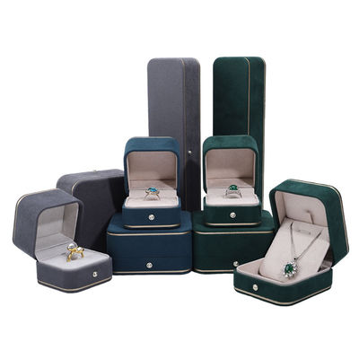 Горячее штампование логотипа Hanhong Gray Custom Jewelry Box for Necklace Bracelet Earrings