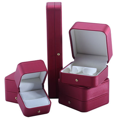 Hanhong Custom Red PU Leather Jewelry Packaging Box for Wedding Necklace Earrings Ring (Ханхунг) - специальная красная PU кожаная ювелирная коробка для брачных ожерельев и сережек