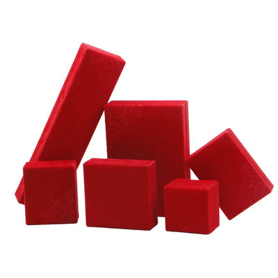 Купить Вельветный материал Hanhong Custom Embossed Red Jewelry Box для ожерелья и кольца 6*6*4,6 см online manufacture