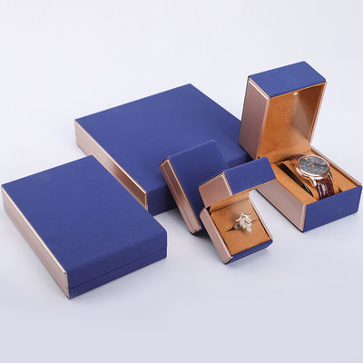 19x19x4cm Синий бархатный PU кожаный ювелирный подарочный ящик с светодиодным светом и бархатной подкладкой