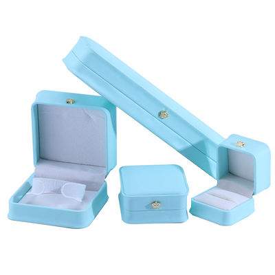 Ювелирные изделия в цвете циан с дизайном короны Hanhong Custom Logo Luxury PU Leather Suit Box