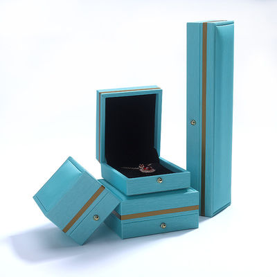Hanhong Custom Blue Leather Jewelry Box for Ring Necklace Bracelet Wedding Связаться с нами