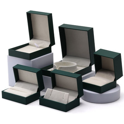 Роскошные зеленые ювелирные изделия бумажная коробка серьги ожерелье подвеска кольцо упаковка пользовательский логотип