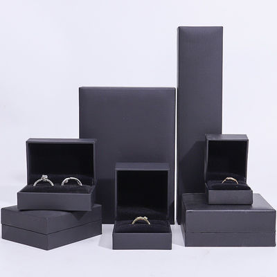 Ручной Eco картонный флип черный ювелирный ящик настраиваемый ювелирный ящик