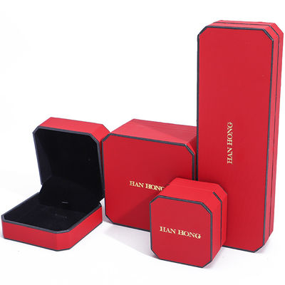 Красный бархатный материал прямоугольный ювелирный ящик для роскошных браслетов серьги ожерелье кольцо