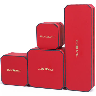 Красный бархатный материал прямоугольный ювелирный ящик для роскошных браслетов серьги ожерелье кольцо